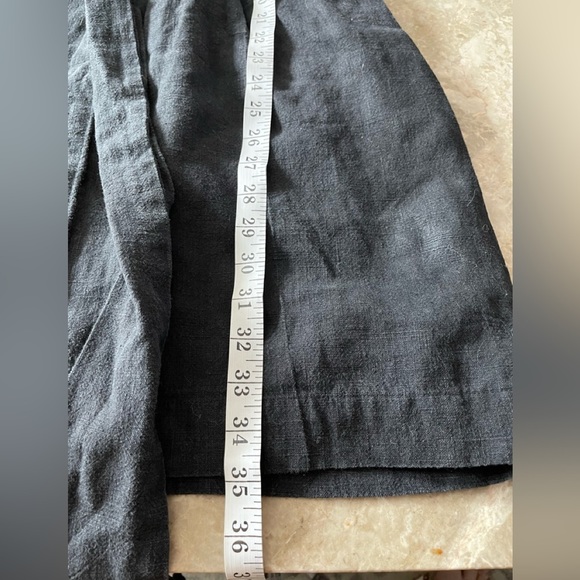 Msgm black short sleeve linen/cotton blend tie waist mini dress 36 - Picture 10 of 11